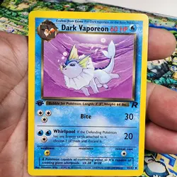 Dark Vaporeon 1st Edition 45/82 NM-Lp 2000 Pokemon Team Rocket WOTC Vintage Card - Image 1