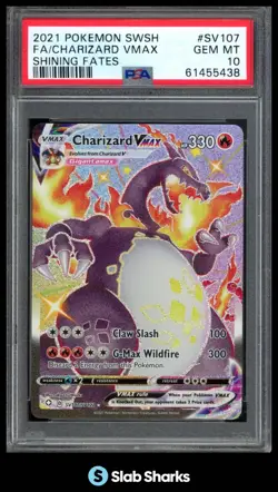 2021 POKEMON SWORD & SHIELD SHINING FATES CHARIZARD VMAX SHINY RARE FA PSA 10 - Image 1