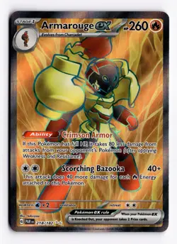 Armarouge ex 218/182 Full Art Ultra Rare - Paradox Rift Pokemon Card - NM/M - Image 1