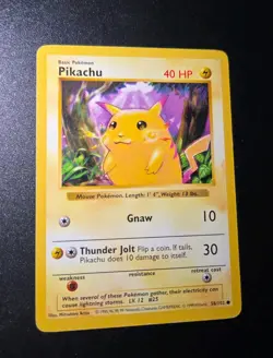 Pokemon 1999 Base Set Yellow Cheeks Pikachu Shadowless Card 58/102 LP - Image 1
