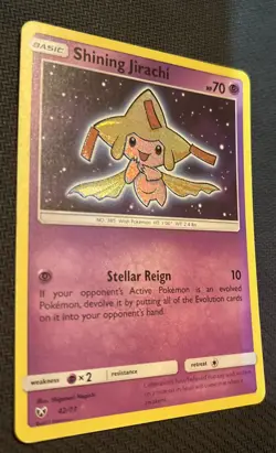 Shining Jirachi 42/73 Shining Legends Shiny Holo Rare Pokemon Card - Image 2