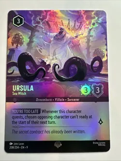 Ursula - Sea Witch (Epic) 208/204 Fabled Holo Disney Lorcana Card NM - Image 1