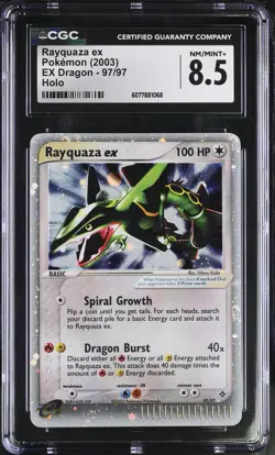 CGC 8.5 Rayquaza ex 2003 EX Dragon 97/97 Holo Pokemon Card - Image 1