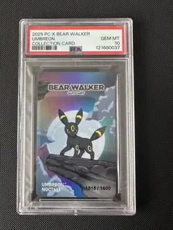 UMBREON PSA 10 2025 POKEMON CENTER X BEAR WALKER COLLECTION CARD - 1515/1600 - Image 3