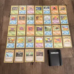 Complete Pokemon Fossil 1st Ed common/uncommon set (31-62) NM/LP + 40card binder - Image 1