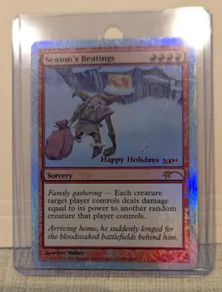MTG HOLIDAY FOIL PROMO CARD 2009- SEASON'S BEATINGS- NEVER PLAYED -Ungraded - Image 1