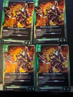 GD01-029 Shenlong Gundam Gundam Card Game TCG GCG R Foil x4 Playset - Image 1