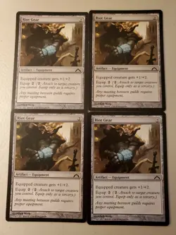 Mtg 4x Riot Gear Moderate Play - Image 1