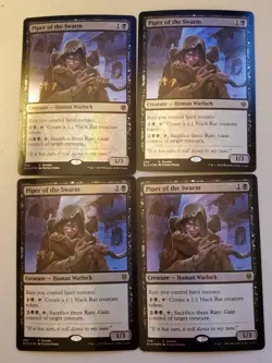 MTG 4x Piper of the Swarm ELD Foil Promo 392 Light Play - Image 1