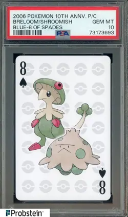 2006 Pokemon 10th Anniversary Playing Card 8 Of Spades Breloom Shroomish PSA 10 - Image 1
