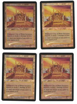 4x FOIL CITY OF BRASS FROM 7th EDITION Hard to find Beautiful set MTG - Image 1