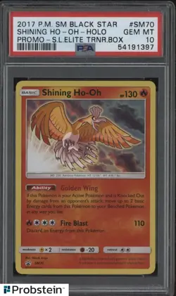 2017 Pokemon Sun & Moon Black Star Promo Shining Ho-Oh SM70 PSA 10 Gem Mint - Image 1