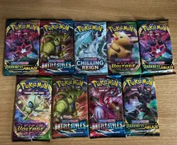 Pokemon Sword And Shield Booster Pack Lot Of 9 - Image 1
