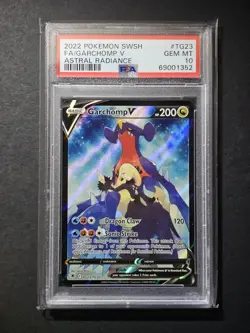 Pokemon PSA 10 Garchomp V TG23/TG30 Swsh10: Astral Radiance Trainer Gallery Holo - Image 1