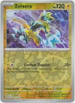 ZERAORA 055/142 STELLAR CROWN POKEMON (REVERSE HOLO, NM) - Image 1