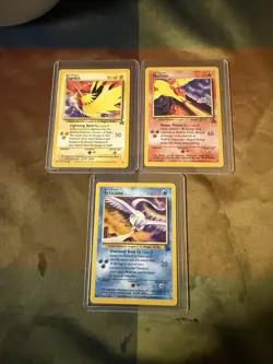 ALL 3 HOLO Legendary Birds Zapdos Moltres Articuno - 1999 Pokemon Fossil - Image 1