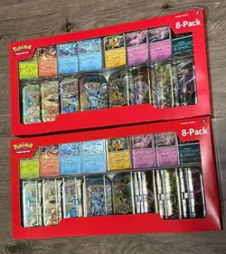 2x Lot Pokemon Prismatic Evolutions Costco 8 Mini-Tin Bundle w/Promo SEALED - Image 1