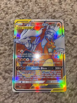 Pokemon TCG Reshiram & Charizard GX Holo Card FAKE/REPLICA/DISPLAY ONLY - Image 1