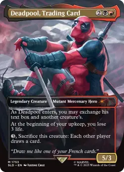 Deadpool, Trading Card (Borderless) [Secret Lair Marvel] MTG - Image 1
