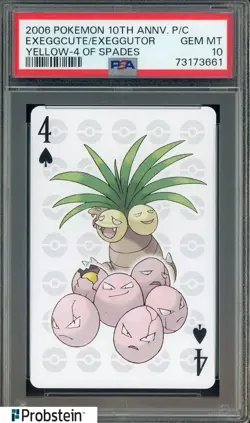 2006 Pokemon 10th Anniversary Playing Card 4 Of Spades Exeggute Exeggutor PSA 10 - Image 1