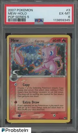 2007 Pokemon POP Series 5 33 Mew Holo PSA 6 EX-MT - Image 1