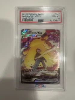 Pokemon TCG Pikachu VMAX TG17/TG30 Full Art Lost Origin 2022 PSA Gem Mint 10 - Image 1