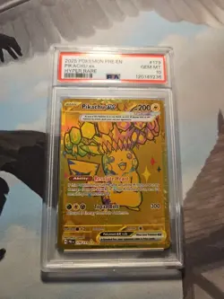 2025 POKEMON PRE EN-PRISMATIC EVOLUTIONS HYPER RARE #179 PIKACHU EX PSA 10 - Image 1