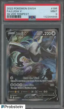 2022 Pokemon SWSH Silver Tempest #186 Lugia V FA PSA 9 MINT - Image 1