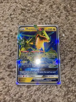Pokemon TCG Rayquaza GX Holo Ultra Rare FAKE/REPLICA/DISPLAY ONLY - Image 1