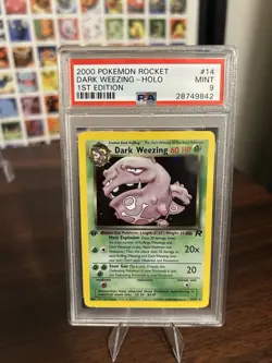 Pokemon 2000 Rocket Dark Weezing Holo 1st Edition PSA 9 14/82 - Image 1