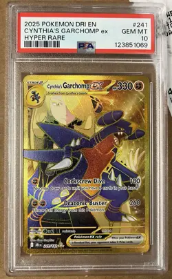 Pokemon “Cynthias Garchomp Ex Gold “Hyper Rare” - Destined Rivals PSA 10 - Image 1