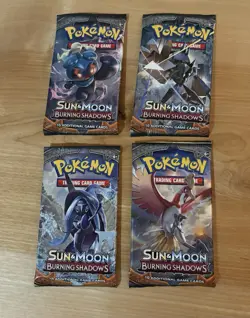 Pokemon Sun & Moon Burning Shadows Pack Art Set Of 4 - NEW SEALED - Image 1