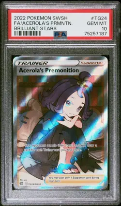Acerola's Premonition PSA 10 - TG24/TG30 - Full Art - Brilliant Stars - Pokemon - Image 1