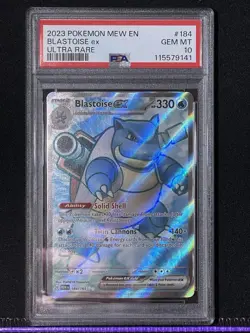 BLASTOISE EX PSA 10 2023 POKEMON SCARLET & VIOLET 151 #184/165 ULTRA RARE - Image 1
