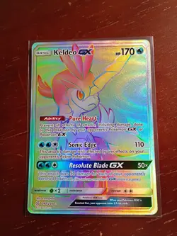 Pokemon Sun and Moon Unified Minds Keldeo GX 240/236 Rainbow Rare - Image 1