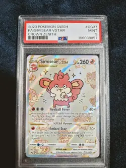 2023 POKEMON CROWN ZENITH #GG37 FULL ART/SIMISEAR VSTAR (PSA 9) - Image 1