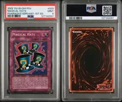 2002 Yugioh PSV Magical Hats #033 Pharaohs Servant 1st Edition PSA 9 Mint - Image 3