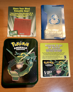Pokemon Emerald Collector's Tin Box with VIP Card and Inserts - Image 1