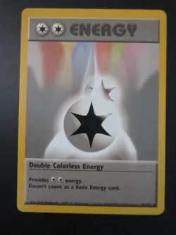 DOUBLE COLORLESS ENERGY POKEMON CARD 96/102 BASE NON HOLO NEVER PLAYED NM- - Image 1