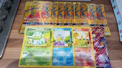 Job Lot of 12 Jumbo Oversized Pokemon Cards Incl 8 x Gold SM247 Full Art Promo - Image 1