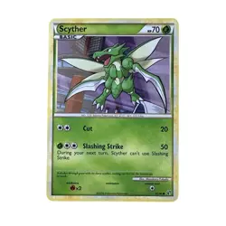 Scyther 65/90 2010 Pokemon Card Rising Rivals Holo Foil Rare MP/LP - Image 1