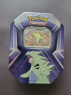 Pokemon TCG Darkrai Tyranitar & Slaking (open) Tins (w/ holo promo & 10 cards) - Image 1