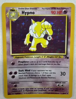 Hypno Fossil 8/62 *NM* Pokemon TCG Card Holo Rare WOTC Vintage 1999 - Image 1