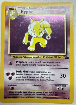 Hypno Fossil 8/62 *NM* Pokemon TCG Card Holo Rare WOTC Vintage 1999 - Image 2