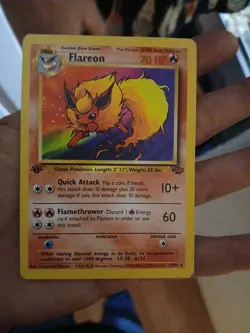 Pokemon TCG Flareon 1st Edition Jungle Card 19/64 Regular Non-Holo Rare - Image 1