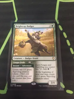 MTG Magic The Gathering Brightcap Badger CLB Rare Fungus Saproling Tribal - Image 1