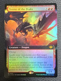 Terror of the Peaks (Extended Art) Outlaws of Thunder Junction Foil MTG NM Magic - Image 1