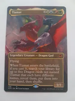 Tiamat Borderless NM Adventures in the Forgotten Realms MTG Magic the Gathering - Image 1