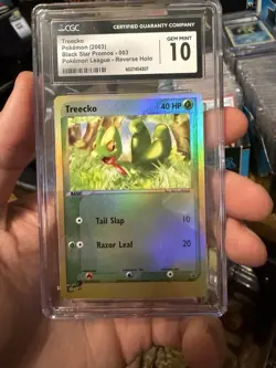 CGC 10 Treecko Reverse Holo #003 Black Star Promo Pokemon League 2003 Pokemon - Image 1