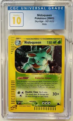 2003 Pokemon Skyridge # H21 Nidoqueen Holo CGC 10 Card PRISTINE! - Image 1